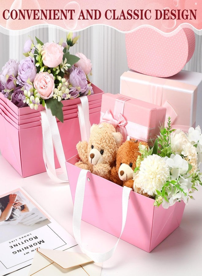 Glenmal 72 Pcs Baskets for Gifts Waterproof Empty Kraft Basket Bulk with Handles 9.8 x 6.5 x 4.3'' Gift Basket Empty to Fill for Wedding Party Christmas Valentines(Pink) - Image 4